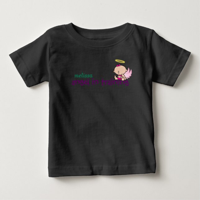Camiseta Para Bebê Pequeno anjo da irmã T-Shirt (Frente)