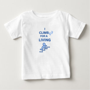 CAMISETA PARA BEBÊ PEQUENO AVENTUREIRO, MENINO EU ESCALO BRANCO/AZUL 