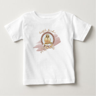Camiseta Para Bebê Pequeno Bebê Robin com Flores de Campo
