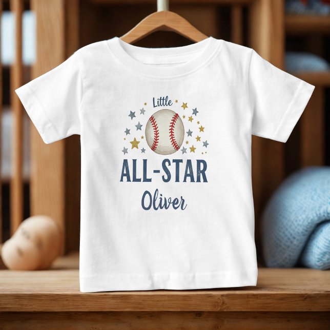 Camiseta Para Bebê Pequeno Beisebol All-Star com Estrelas (Criador carregado)