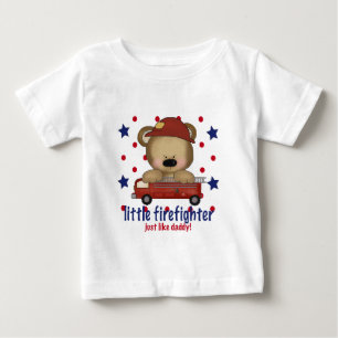 Camiseta Para Bebê Pequeno Bombeiro Como Pai