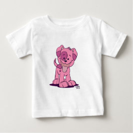 Camiseta Para Bebê Pequeno cachorrinho rosa Roupa
