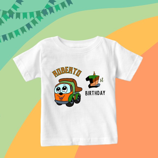 Camiseta Para Bebê Pequeno caminhão (Criador carregado)