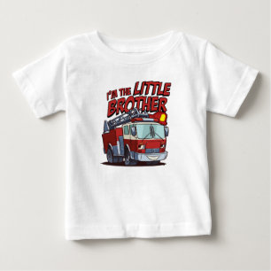 Camiseta Para Bebê Pequeno Caminhão de Fogo Irmão