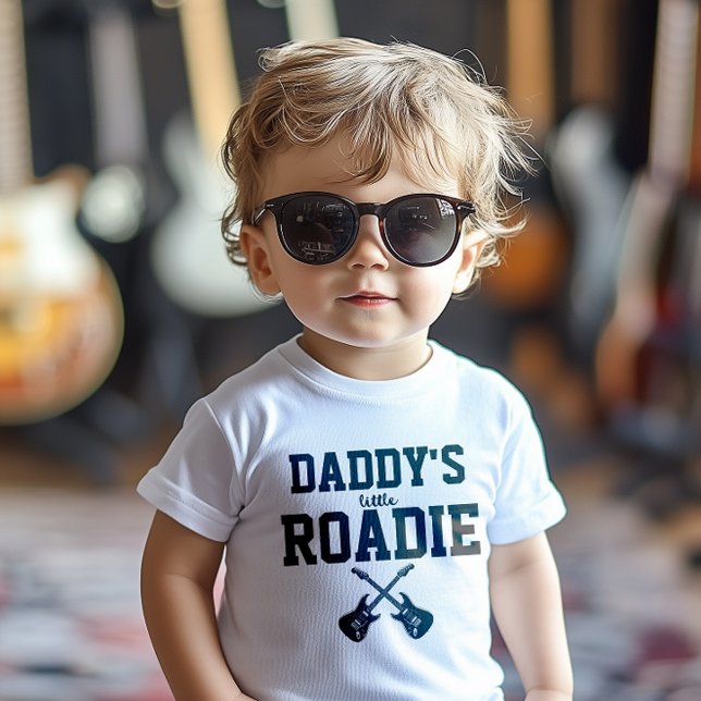 Camiseta Para Bebê Pequeno Caminho de Pai Personalizado (For those who are born to rock and roll!)