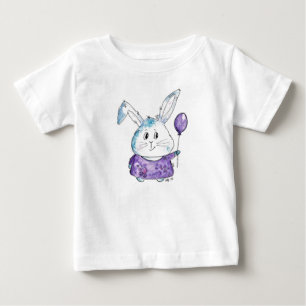 Camiseta Para Bebê Pequeno Coelhinho Branco Bonito