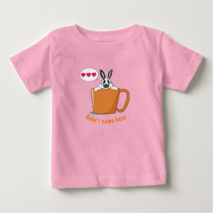 Camiseta Para Bebê Pequeno coelhinho Dotty diz "Eu te amo"