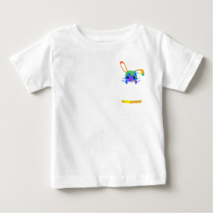 Camiseta Para Bebê Pequeno Coelho Arco-Íris