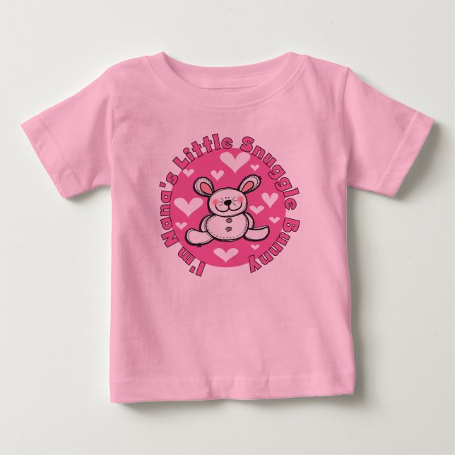 Camiseta Para Bebê Pequeno Coelho de Abraço da Vovó (Frente)