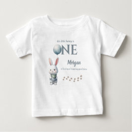 Camiseta Para Bebê Pequeno Coelho Fazendo Um Aniversário de 1 Ano do 
