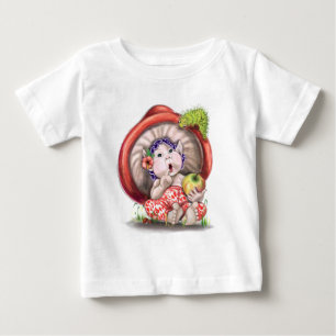 Camiseta Para Bebê Pequeno Cogumelo e Camiseta de Bebê