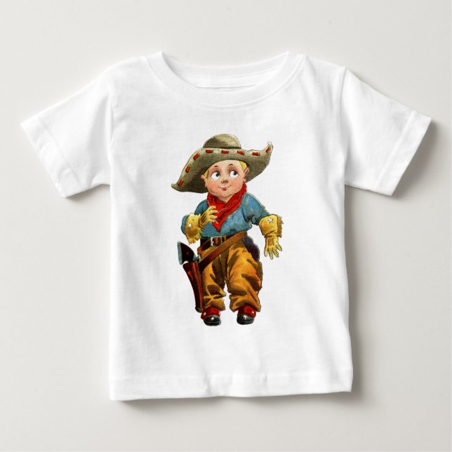 Camiseta Para Bebê Pequeno Cowboy (Frente)