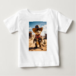 Camiseta Para Bebê "Pequeno Cowboy Dino no Oeste Selvagem"