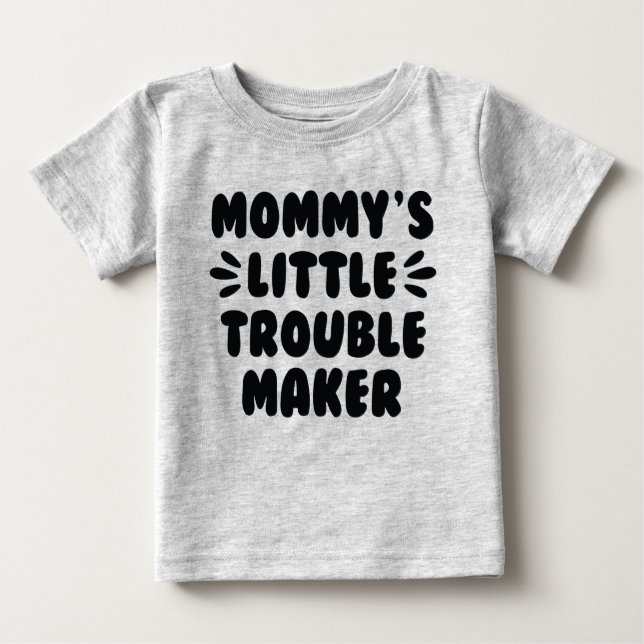 Camiseta Para Bebê Pequeno Criador de Problemas da mamãe (Frente)