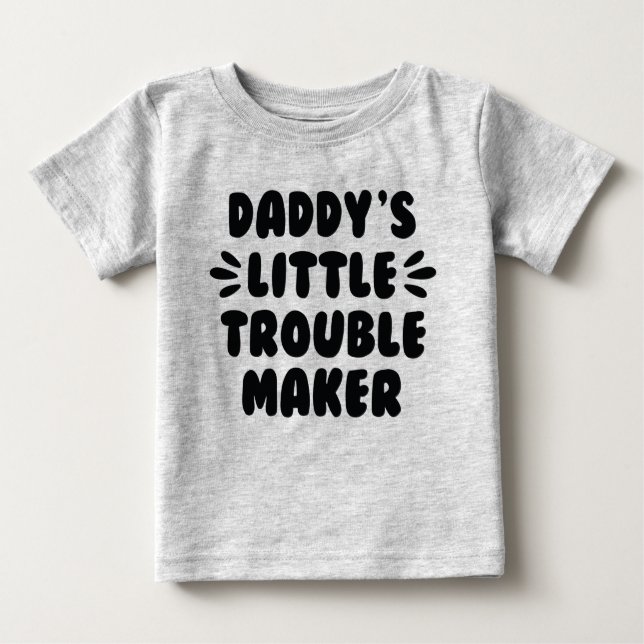 Camiseta Para Bebê Pequeno Criador de Problemas do pai (Frente)