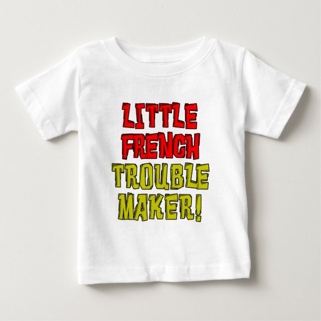 Camiseta Para Bebê Pequeno Criador de Problemas Francês (Frente)