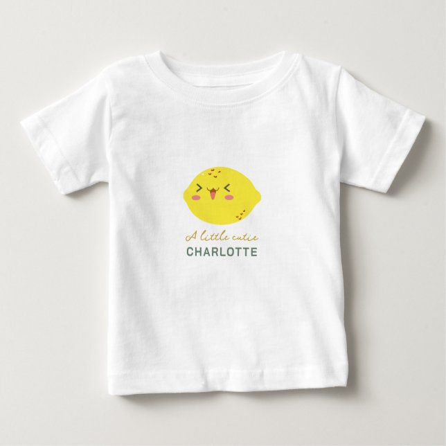 Camiseta Para Bebê Pequeno Cutie Lemon Citrus (Frente)