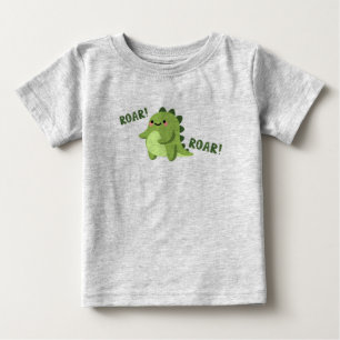 Camiseta Para Bebê "Pequeno Dino Delight: Bela Teia Verde"
