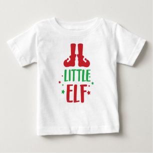 Camiseta Para Bebê Pequeno Elfo, Calçados Elf, Estrelas, Natal, Xmas