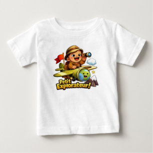 Camiseta Para Bebê Pequeno Explorador Ilustração de Aventura de Bebê