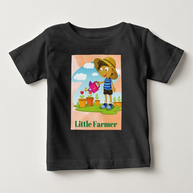 Camiseta Para Bebê Pequeno Farmer Baby Fine Jersey (Frente)