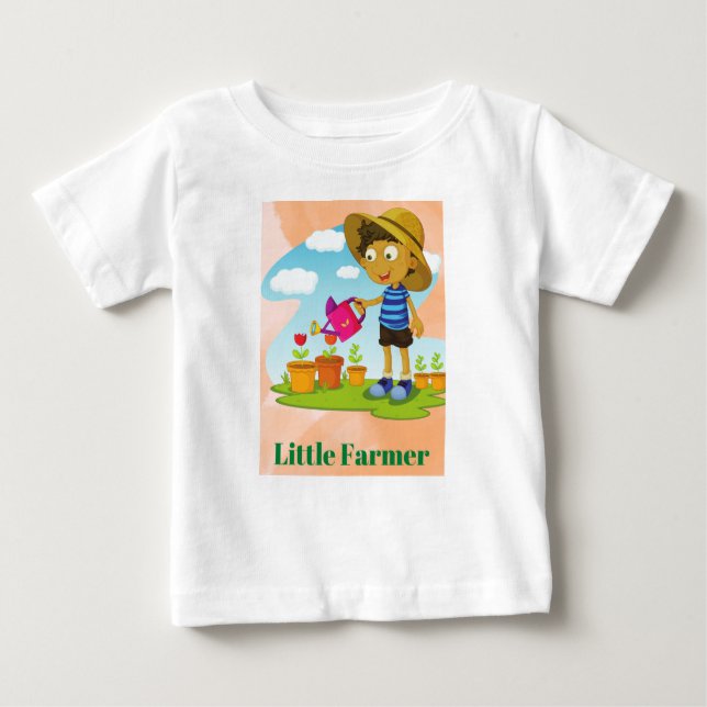 Camiseta Para Bebê Pequeno Farmer Baby Fine Jersey (Frente)