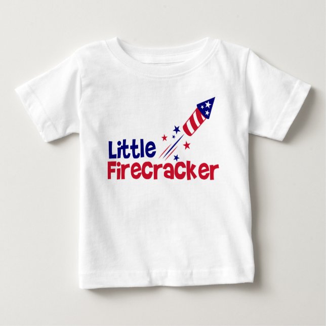 Camiseta Para Bebê Pequeno Firecracker: Emocionando a Alegria do Dia  (Frente)