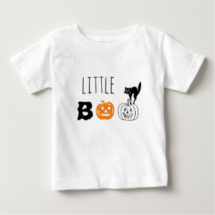Camiseta Para Bebê Pequeno gato-abóbora-laranja-boo personalizado Dia