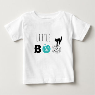 Camiseta Para Bebê Pequeno gato preto de abóbora-de-bétula, dia das b