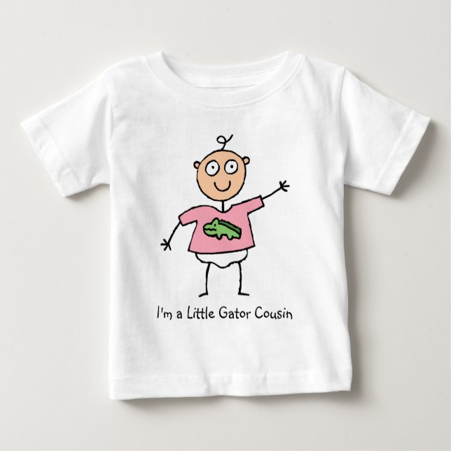 Camiseta Para Bebê Pequeno Gator Cousin - menina (Frente)