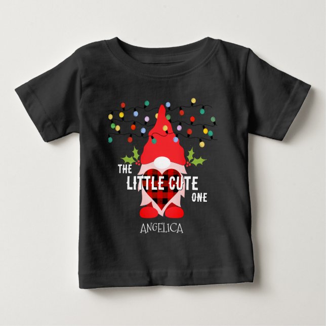 Camiseta Para Bebê PEQUENO Gnomo de Natal (Frente)