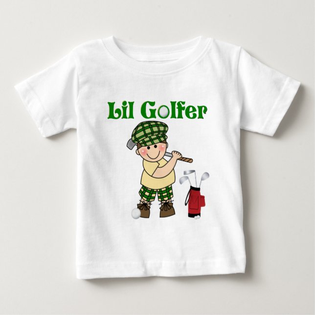 Camiseta Para Bebê Pequeno Golfer (Frente)