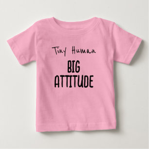 Camiseta Para Bebê Pequeno Humano, Grande Atitude