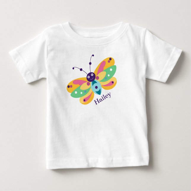 Camiseta Para Bebê Pequeno inseto bonito (Frente)