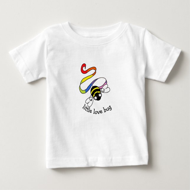 Camiseta Para Bebê Pequeno Inseto de Amor Bebê e Crianças (Frente)