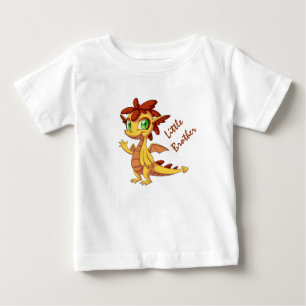 Camiseta Para Bebê Pequeno Irmão Baby Fine Jersey T-Shirt/Dragon
