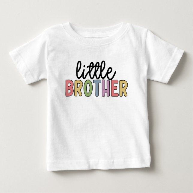 Camiseta Para Bebê Pequeno Irmão Cute Matching Siblings Baby T-shirt (Frente)