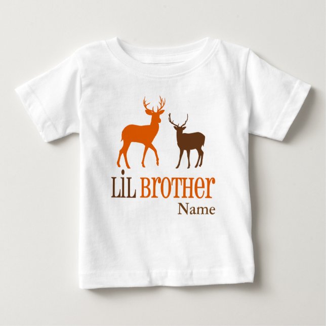 Camiseta Para Bebê Pequeno Irmão Deer Personalizado T-shirt (Frente)