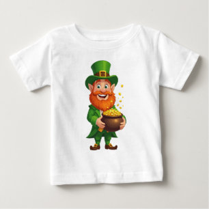Camiseta Para Bebê Pequeno Legenda Sortuda Cartoon Leprechaun