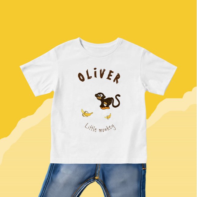 Camiseta Para Bebê Pequeno macaco (Criador carregado)