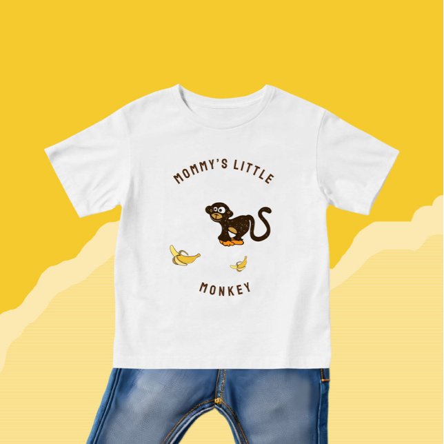 Camiseta Para Bebê Pequeno macaco (Criador carregado)