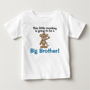 Camiseta Para Bebê Pequeno Macaco Grande Irmão