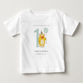 Camiseta Para Bebê Pequeno Monstro Amarelo Bonito De Aqua Qualquer Id