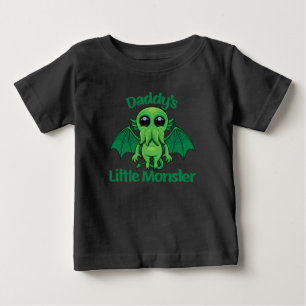 Camiseta Para Bebê Pequeno Monstro e Cute Bebê Cthulhu