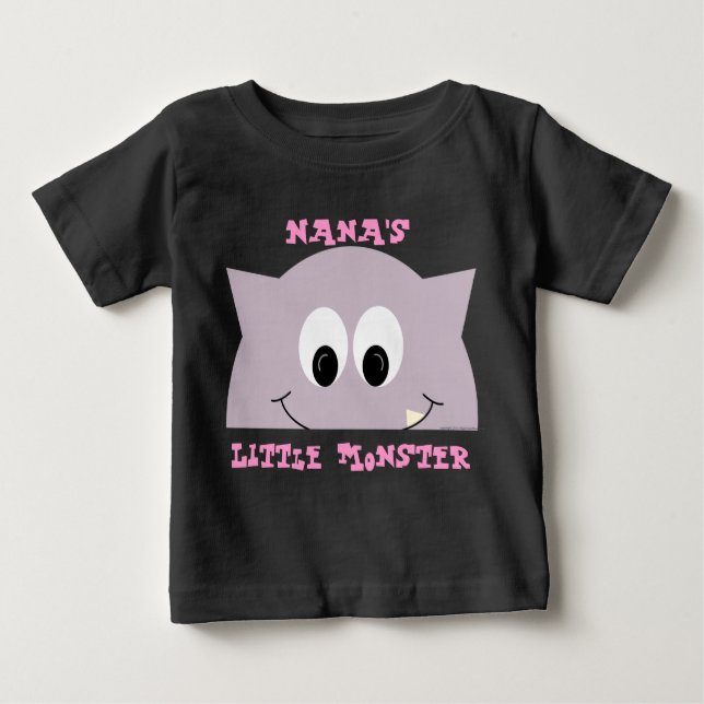 Camiseta Para Bebê Pequeno Monstro Em Lilac (Frente)