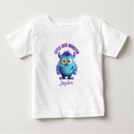Camiseta Para Bebê Pequeno Monstro Roxo Horns Personalizado