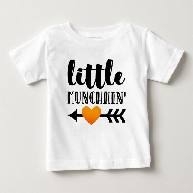Camiseta Para Bebê Pequeno Munchkin Cardíaco Seta Moderna (Frente)