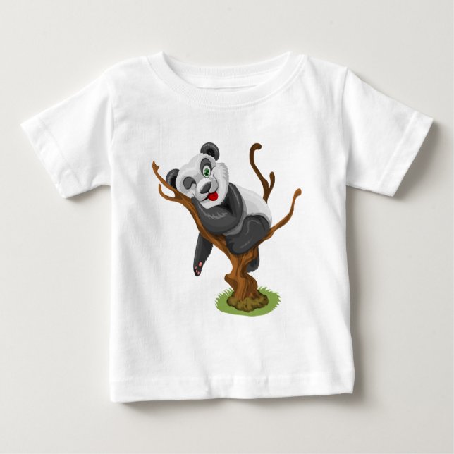 Camiseta Para Bebê Pequeno panda (Frente)