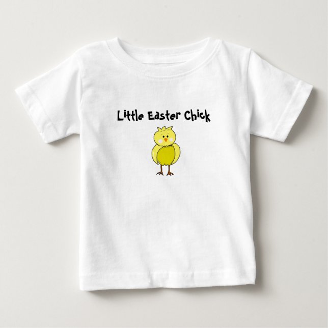 Camiseta Para Bebê Pequeno Pintinho de Páscoa (Frente)