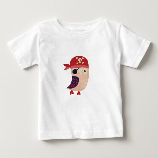 Camiseta Para Bebê Pequeno Pirata (Frente)